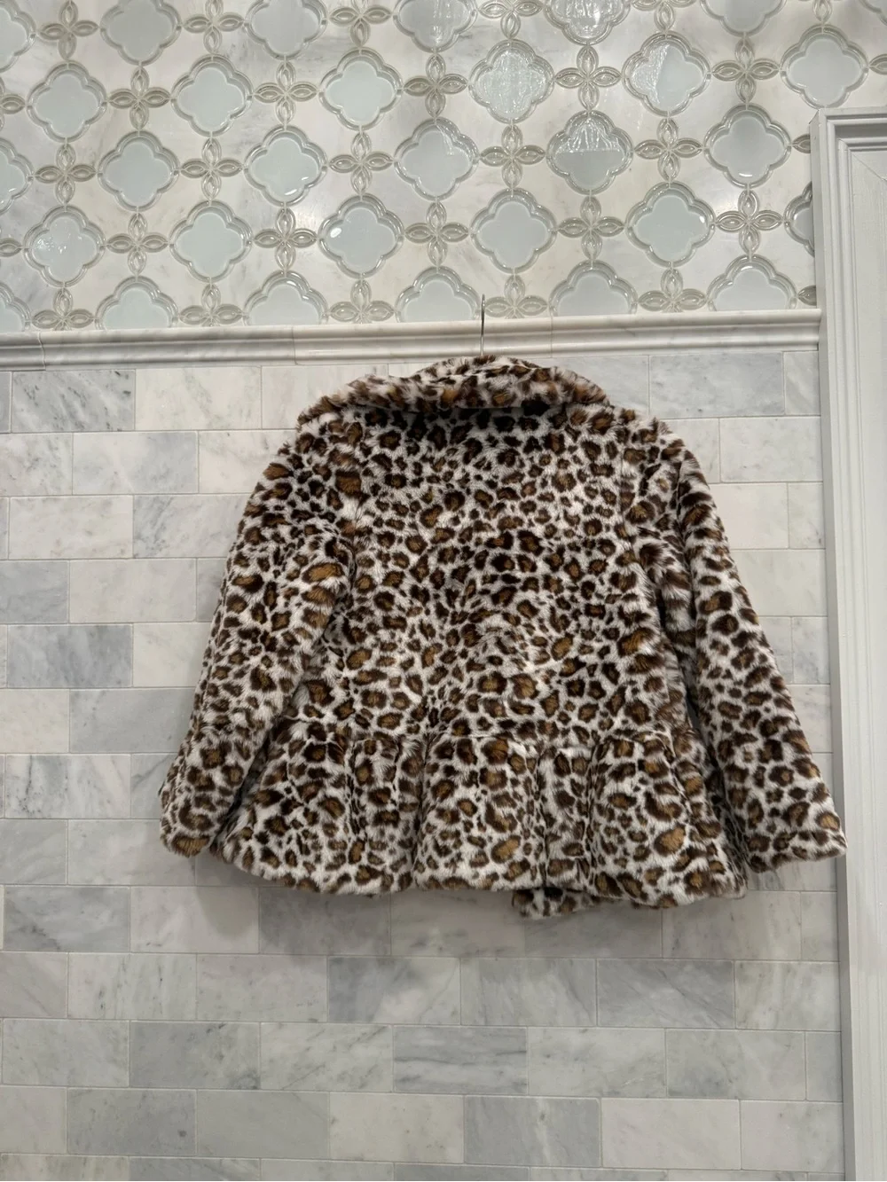 Gymboree faux fur leopard coat